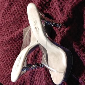 Pleaser stiletto with dice heel. Size 6.5